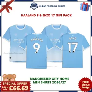 Manchester City 2026/27 Gift Pack – Home Men Cheap Football Shirts – HAALAND 9 and ENZO 17