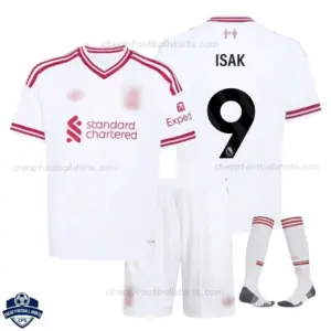 Liverpool Away Kids Cheap Football Kit 2026/27 - ISAK 9 - Overview with socks