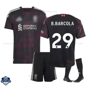 Liverpool Third Kids Cheap Football Kit 2026/27 - B.BARCOLA 29 - Overview