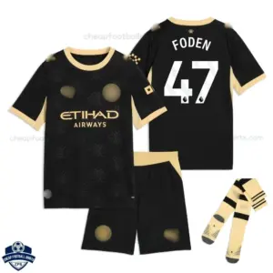 Manchester City Away Kids Cheap Football Kit 2026/27 - FODEN 47 - Overview with socks