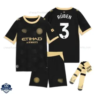 Manchester City Away Kids Cheap Football Kit 2026/27 - RÚBEN 3 - Overview with socks