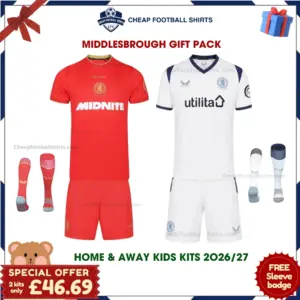 Middlesbrough 2026/27 Gift Pack - Home and Away with socks