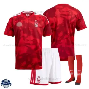 Nottingham Forest Home Kids Cheap Football Kit 2026/27 - Overview with socks