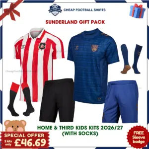 Sunderland AFC 2026/27 Gift Pack - Home and Third Kids Cheap Football Kits (With Socks) - Overview