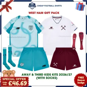 West Ham United 2026/27 Gift Pack - Away and Third Kids Cheap Football Kits - Overview