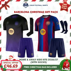 Barcelona 2026_27 Gift Pack – Home and Away Kids Cheap Football Kits (With Socks) - xmasframe