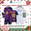 Barcelona and Real Madrid 2026/27 Gift Pack - Home Kids Kits - LAMINE YAMAL 10 and MBAPPÉ 10