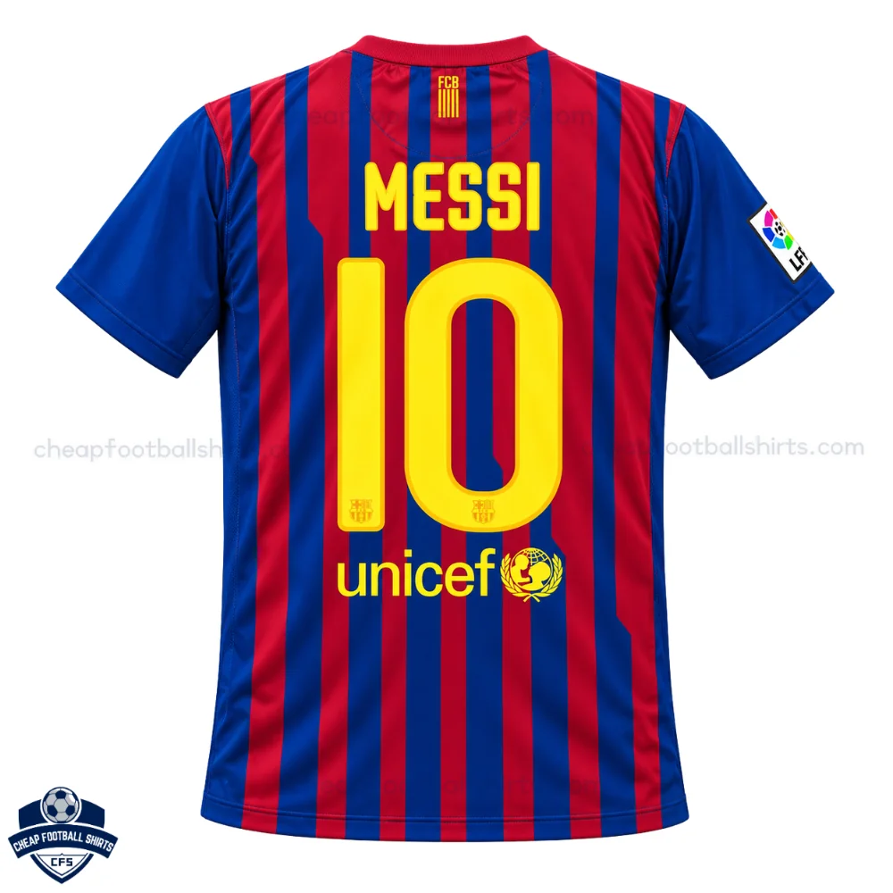 Retro Barcelona MESSI 10 Home Men Cheap Football Shirt 2011/12 - Back View