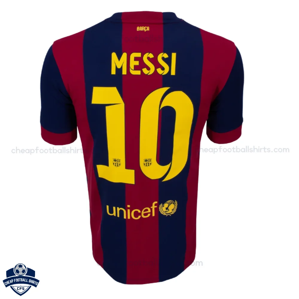 Retro Barcelona MESSI 10 Home Men Cheap Football Shirt 2014/15 - Back View