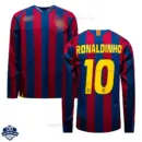 Retro Barcelona RONALDINHO 10 Home Men Cheap Football Shirt 2005/06 Long Sleeve - Overview