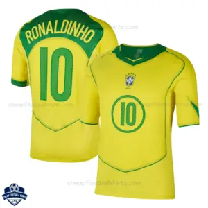 Retro Brazil RONALDINHO 10 Home Men Cheap Football Shirt 2004 - Overview