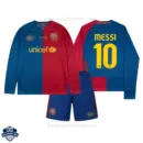 Barcelona MESSI 10 Home Kids Cheap Football Kit 2008/09 Long Sleeve
