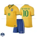Retro Brazil NEYMAR JR 10 Home Kids Cheap Football Kit 2014