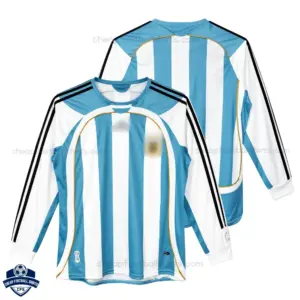 Retro Argentina Home Men Cheap Football Shirt 2006 Long Sleeve