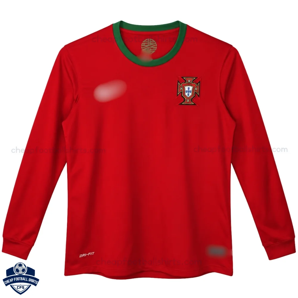 Portugal Home Men Football Shirt 2012 Long Sleeve - Front view