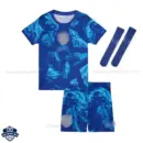 England World Cup 2026 Blue Goalkeeper Adult Cheap Football Kit - Front View