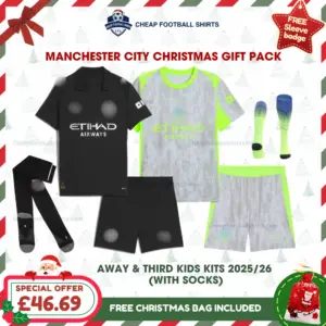 Manchester City 2025/26 Gift Pack - Away and Third Kids Cheap Football Kits (With Socks)