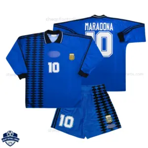 Retro Argentina MARADONA 10 Away Kids Cheap Football Kit 1994 Long Sleeve - Overview