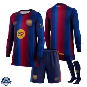 Barcelona Home Kids Cheap Football Kit 2026/27 Long Sleeve - Overview